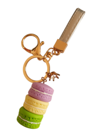 Sleutel/tas hanger macarons - Zilver