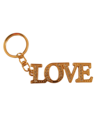 Sleutel/tas hanger love - Goud