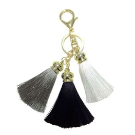 sleutel/tas hanger tassels - Zwart