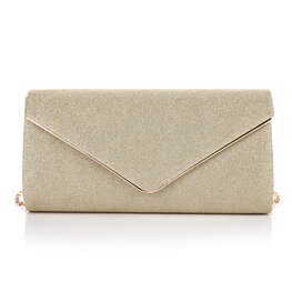 Gala tasje/clutch glitter glam - Goud