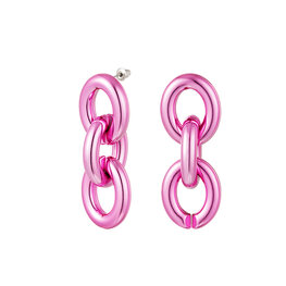 Oorbellen chain - Roze