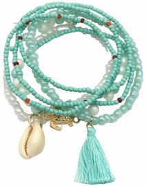 Armband set beaded beach - Groen