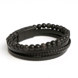 Heren armband magneet suiting - Zwart