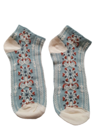 Enkel sokken brenda - Licht blauw/wit