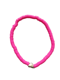 Armband summer love - Fel roze