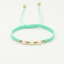 Armband basic pearl - Groen