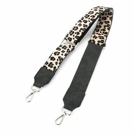 Tas riem / bag strap  luipaard - Zwart
