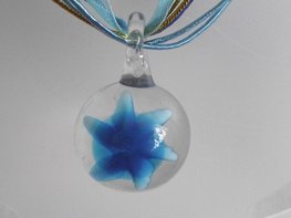 Ketting met glashanger (blauw)