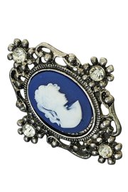 Ring met cameo blauw