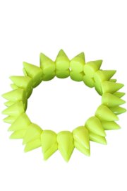 Elastische spike armband - Geel