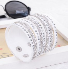 Strass armband - wit