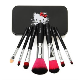 Hello kitty make-up kwasten in blikje zwart