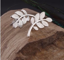 Oorbellen leafs zilver