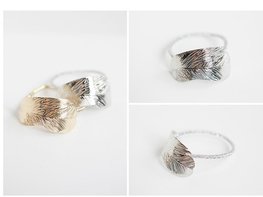 Haar elastiek leaf - Zilver