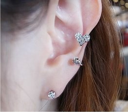 Ear cuff heart goud