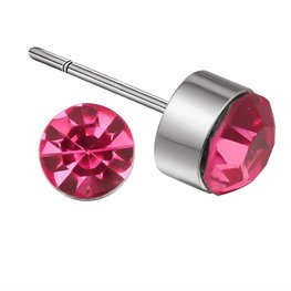 Oorknopjes strass - hard roze