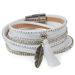 Wikkel armband strass - wit