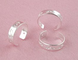 Teenring zilver met voetprint