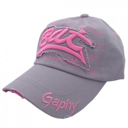 Cap / pet grijs met roze