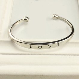 Bangle armband love - Zilver