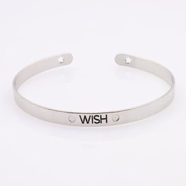 Bangle met tekst zilver 