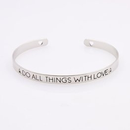 Bangle met tekst zilver 