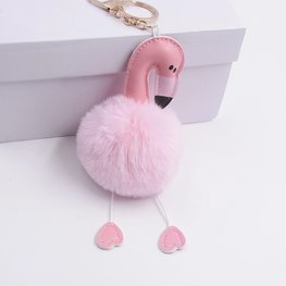 Sleutel/tas hanger flamingo - Licht roze