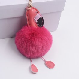 Sleutel/tas hanger flamingo  -  roze