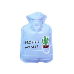 Handwarmer / mini kruik -  Blauw/cactus (1)