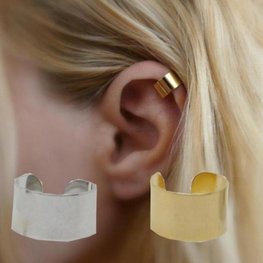 Simpele brede earcuff -  Goud