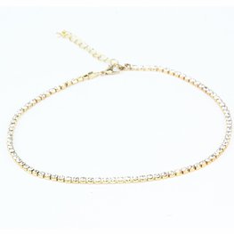 Strass choker - goud