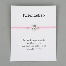 Giftcard met armband friendship - Roze