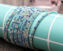 Armbanden set strass - blauw