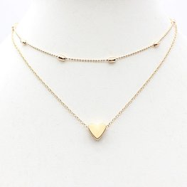 Dubbele Choker heart - goud