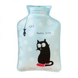 Handwarmer / mini kruik -  Blauw cat