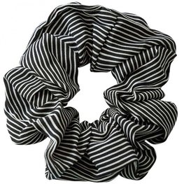 Scrunchie streep - Zwart