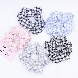 Scrunchie ruit - zwart