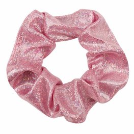 Scrunchie metallic glitter -Roze