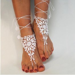 Barefoot sandels  gehaakt - Wit